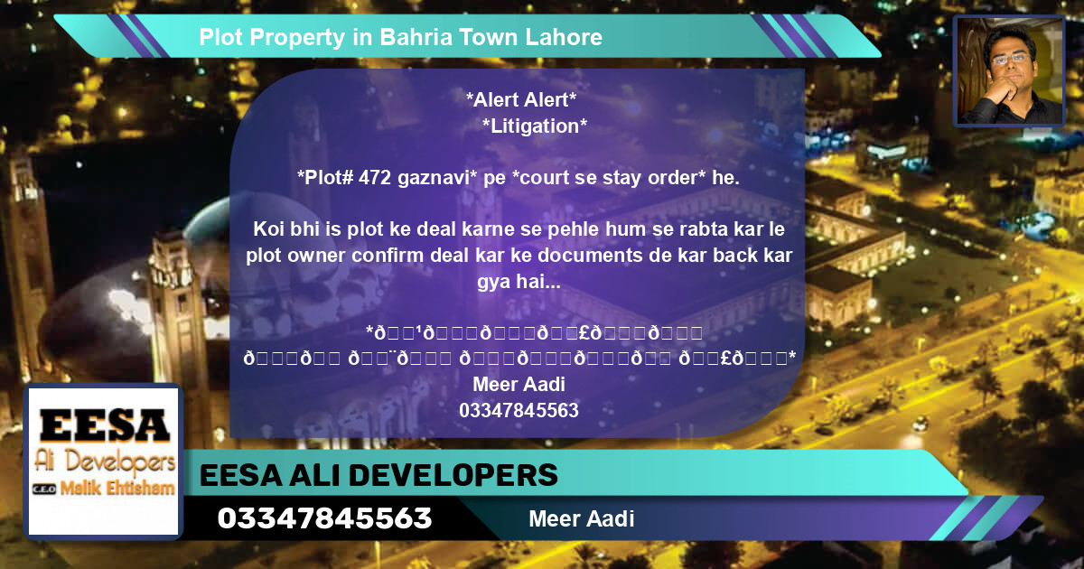 Residential Plot for Sale in Bahria Town, Lahore - (BP-62761)