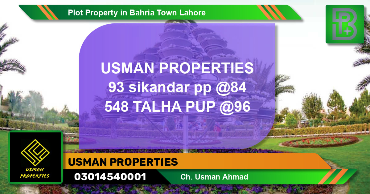 Residential Plot for Sale in Bahria Town, Lahore - (BP-62784)