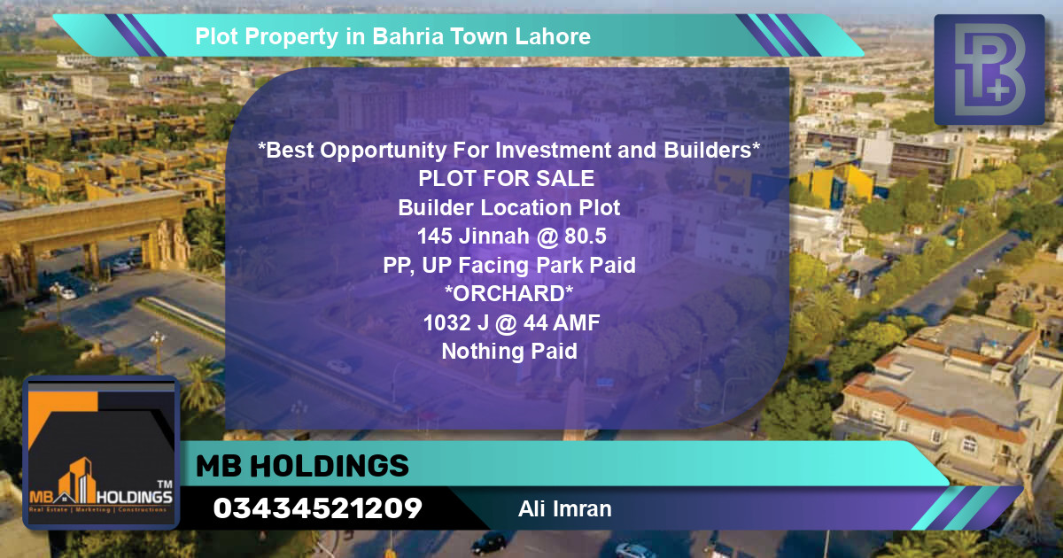 Residential Plot for Sale in Bahria Town, Lahore - (BP-62792)
