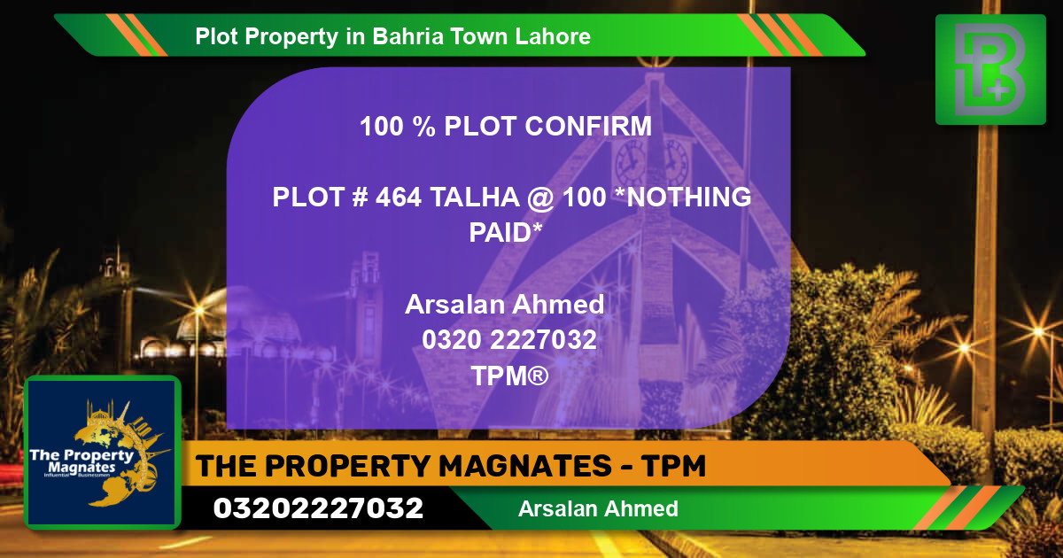Residential Plot for Sale in Bahria Town, Lahore - (BP-62833)