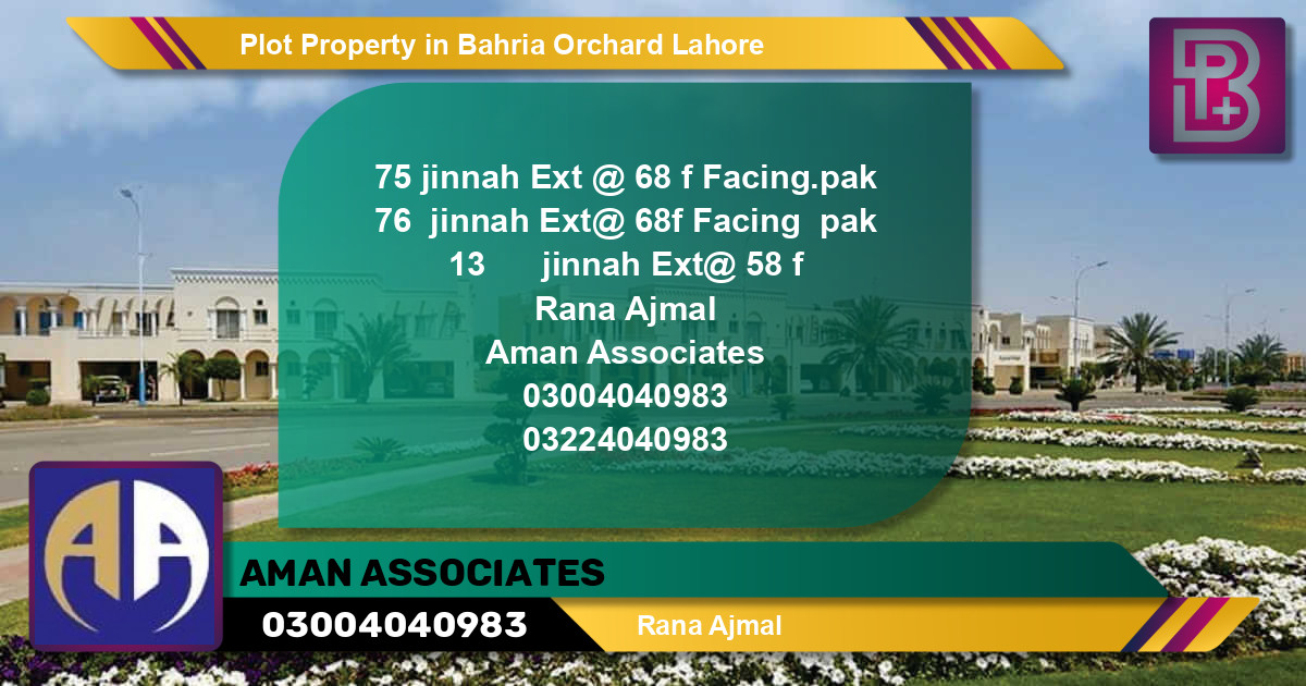 Residential Plot for Sale in Bahria Orchard, Lahore - (BP-62867)