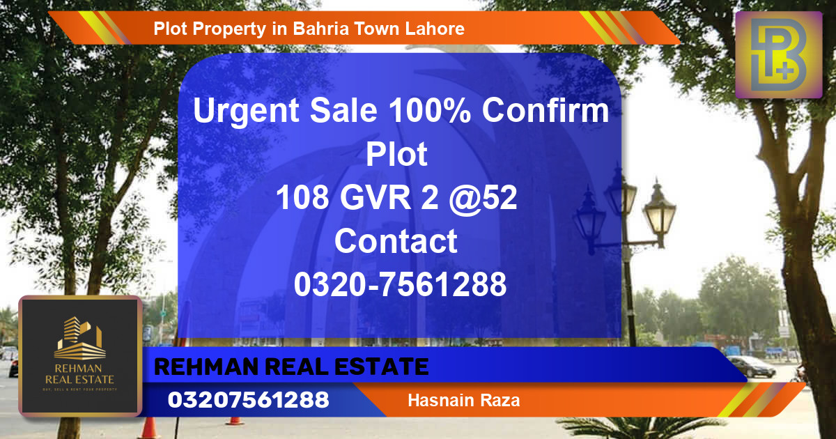 Residential Plot for Sale in Bahria Town, Lahore - (BP-62871)