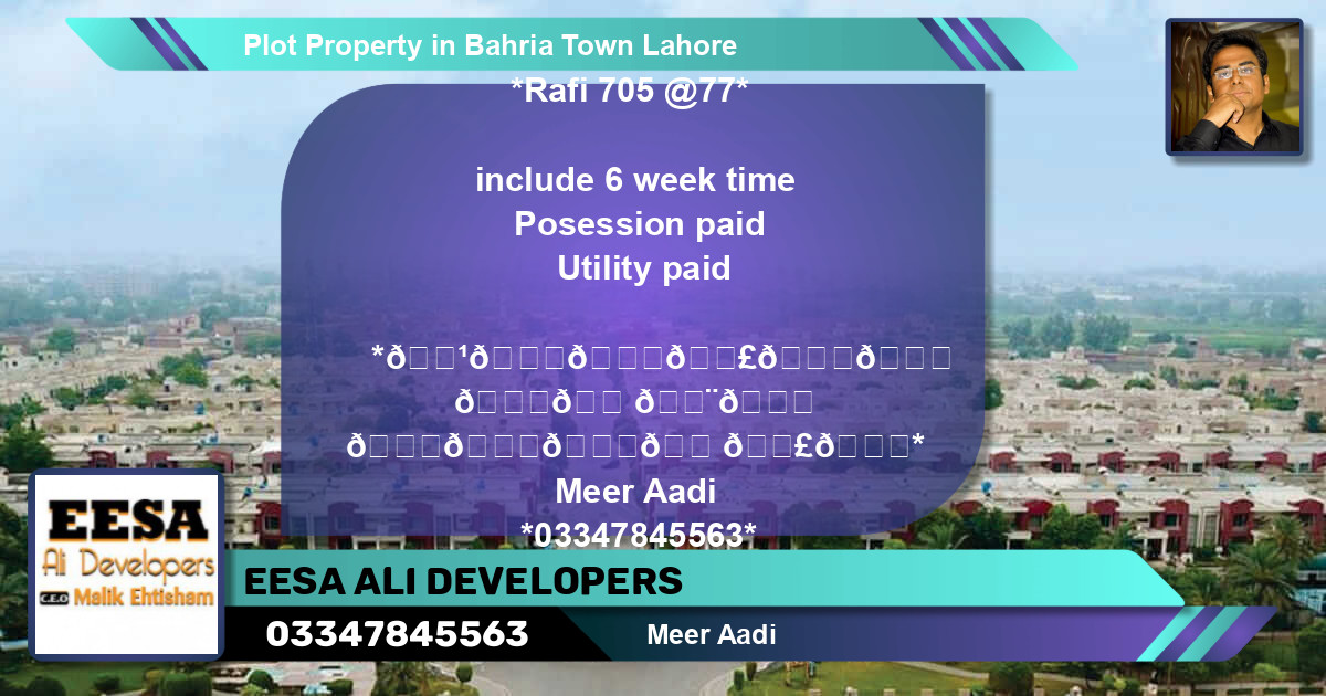 Residential Plot for Sale in Bahria Town, Lahore - (BP-62894)