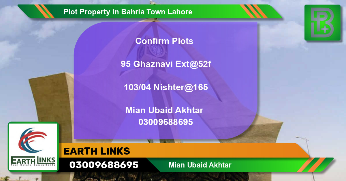 Residential Plot for Sale in Bahria Town, Lahore - (BP-62916)