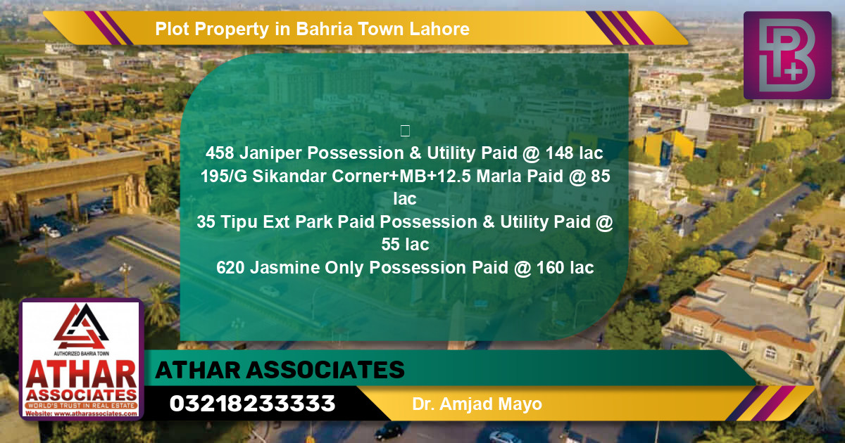 Residential Plot for Sale in Bahria Town, Lahore - (BP-62941)