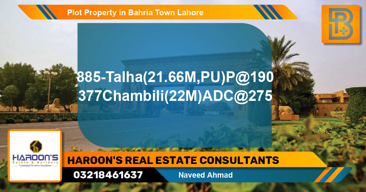 Residential Plot for Sale in Bahria Town, Lahore - (BP-62945)