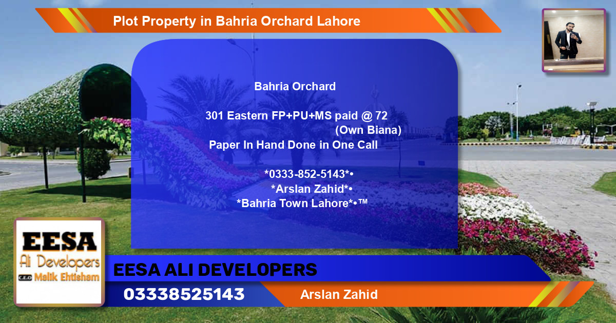 Residential Plot for Sale in Bahria Orchard, Lahore - (BP-62980)