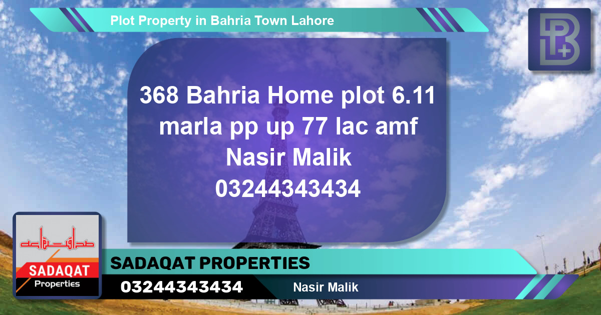 Residential Plot for Sale in Bahria Town, Lahore - (BP-62993)