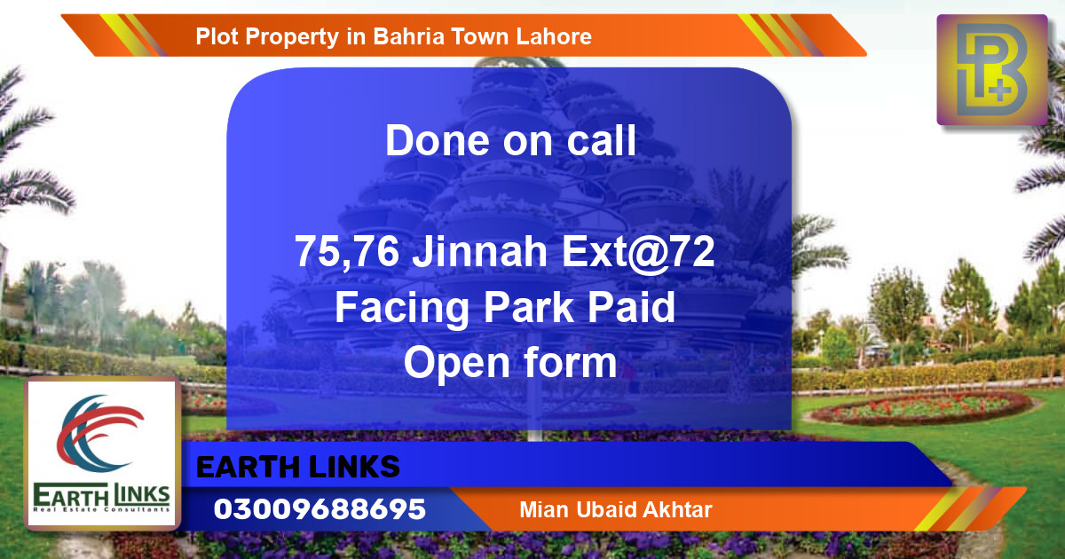 Residential Plot for Sale in Bahria Town, Lahore - (BP-63014)