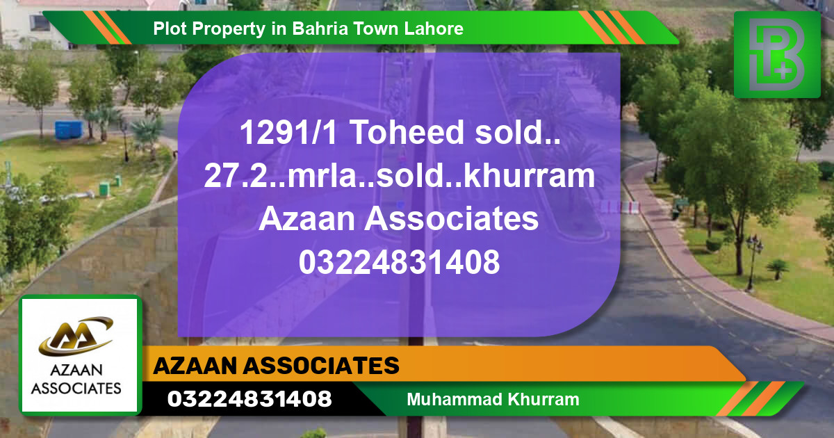 Residential Plot for Sale in Bahria Town, Lahore - (BP-63018)