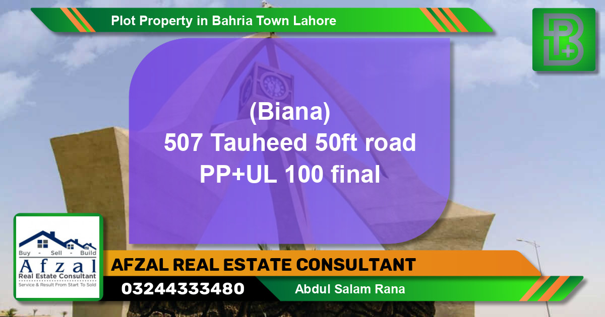 Residential Plot for Sale in Bahria Town, Lahore - (BP-63044)