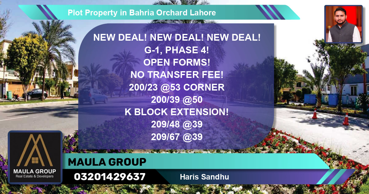 Residential Plot for Sale in Bahria Orchard, Lahore - (BP-63061)