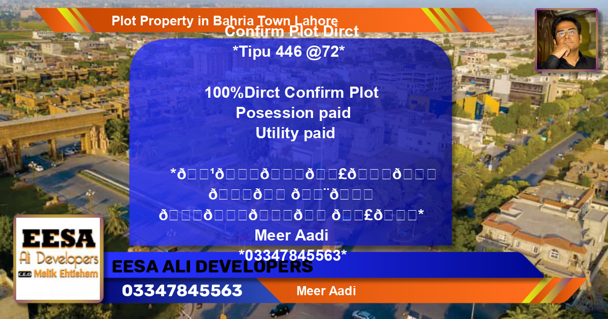 Residential Plot for Sale in Bahria Town, Lahore - (BP-63120)