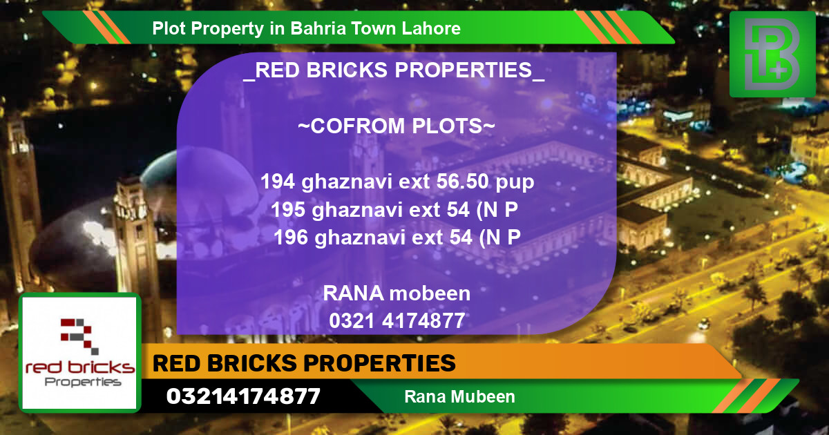 Residential Plot for Sale in Bahria Town, Lahore - (BP-63127)