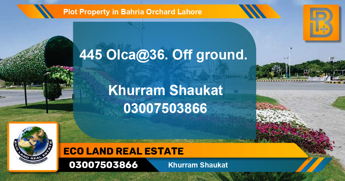 Residential Plot for Sale in Bahria Orchard, Lahore - (BP-63136)