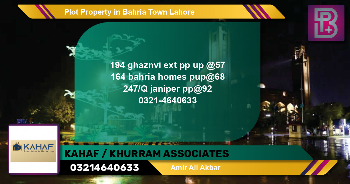 Residential Plot for Sale in Bahria Town, Lahore - (BP-63158)