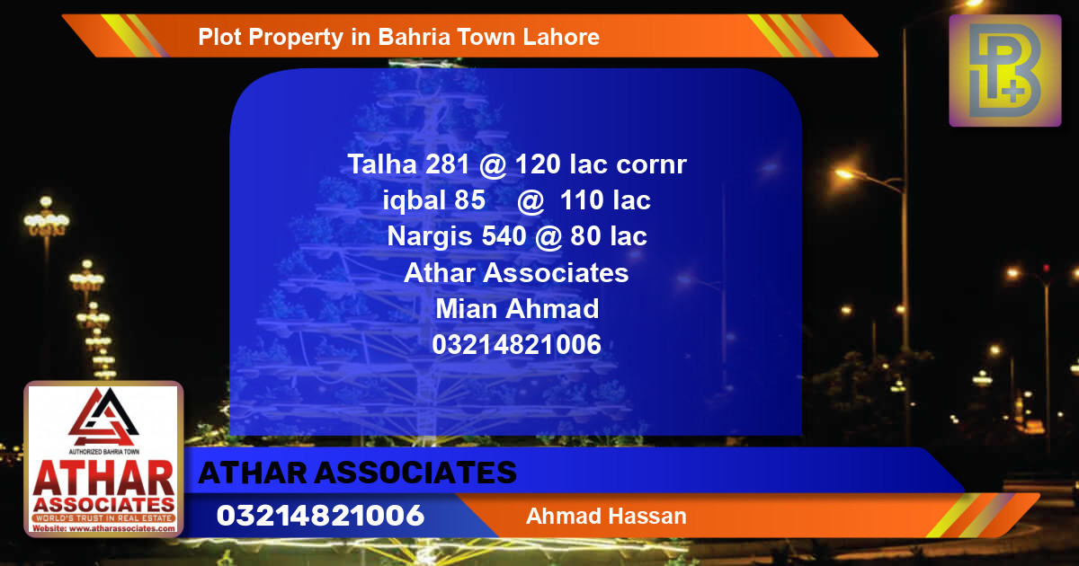 Residential Plot for Sale in Bahria Town, Lahore - (BP-63167)