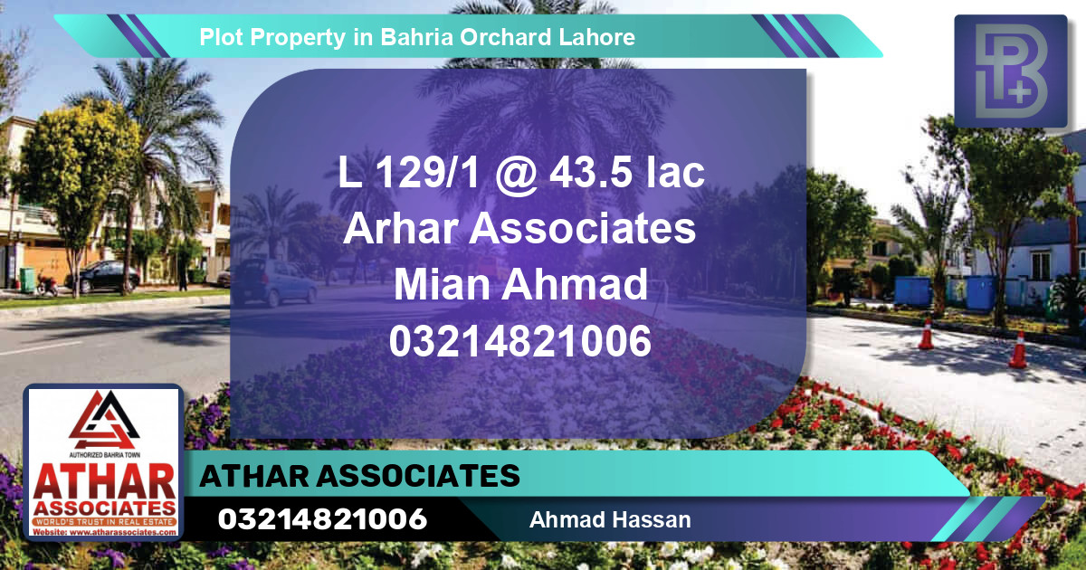 Residential Plot for Sale in Bahria Orchard, Lahore - (BP-63172)