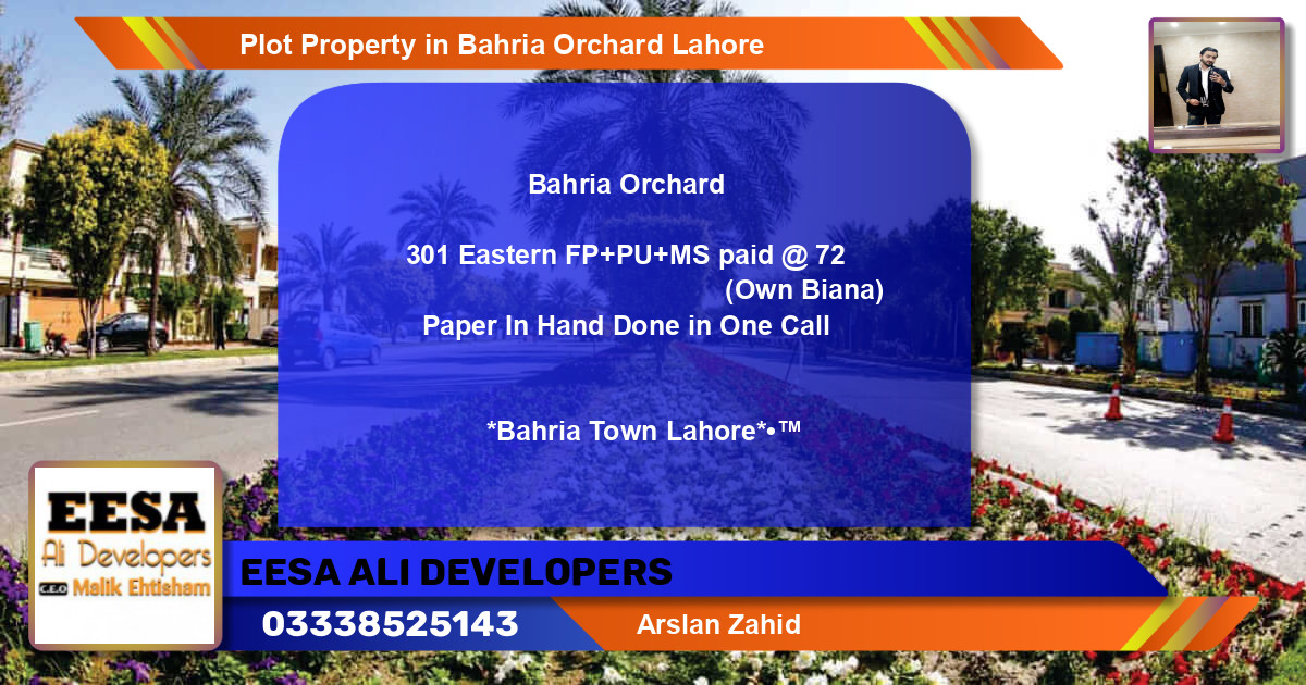 Residential Plot for Sale in Bahria Orchard, Lahore - (BP-63174)