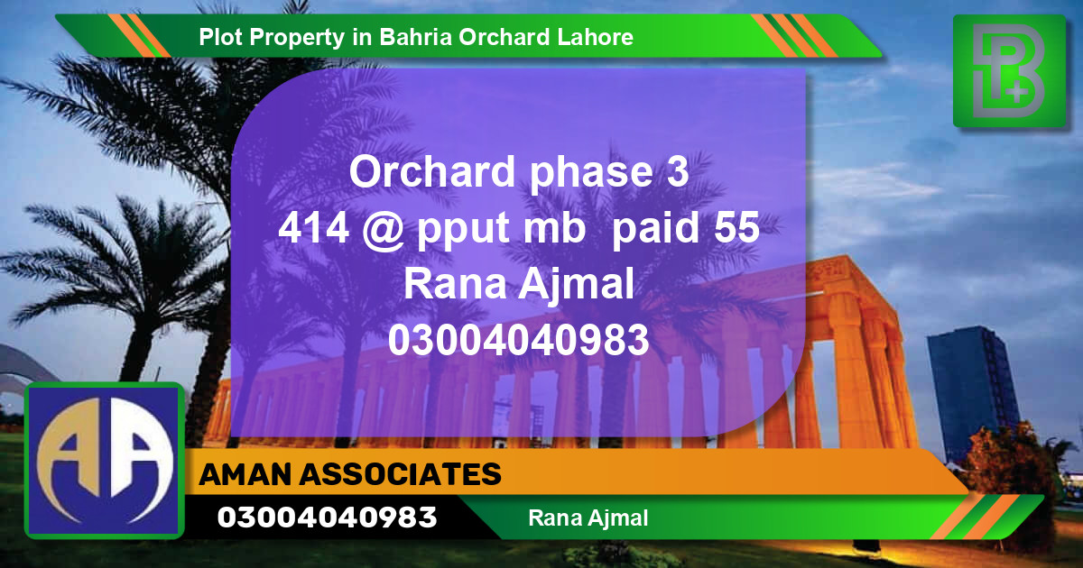 Residential Plot for Sale in Bahria Orchard, Lahore - (BP-63179)