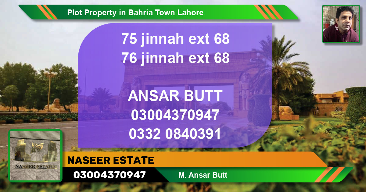 Residential Plot for Sale in Bahria Town, Lahore - (BP-63183)