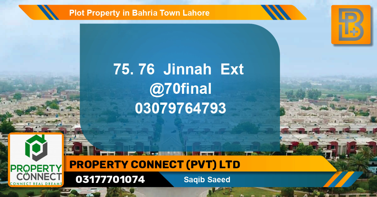 Residential Plot for Sale in Bahria Town, Lahore - (BP-63195)