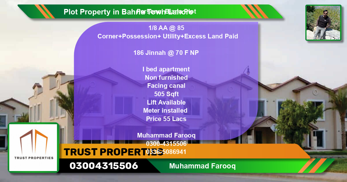 Residential Plot for Sale in Bahria Town, Lahore - (BP-63196)