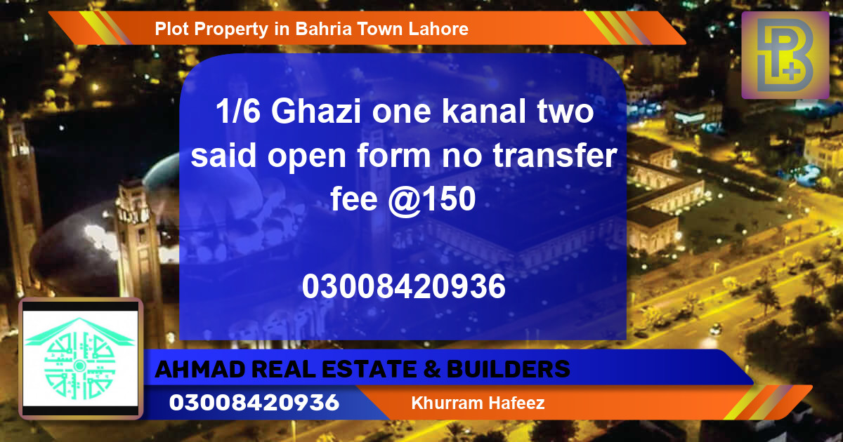 Residential Plot for Sale in Bahria Town, Lahore - (BP-63198)