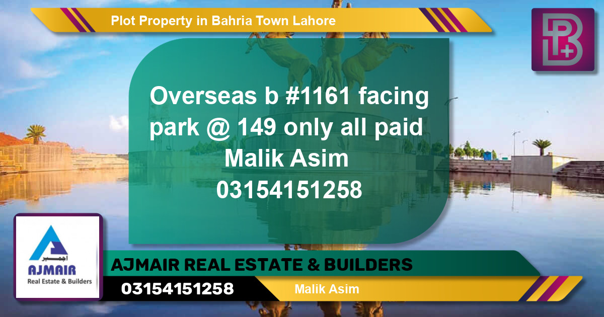 Residential Plot for Sale in Bahria Town, Lahore - (BP-63260)
