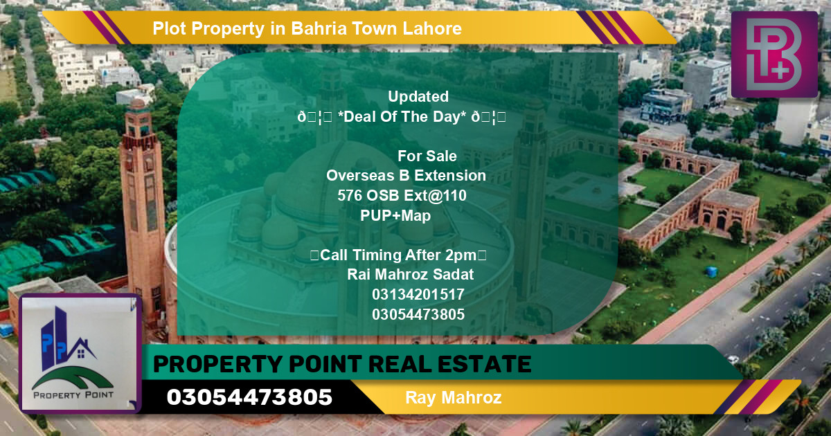 Residential Plot for Sale in Bahria Town, Lahore - (BP-63262)