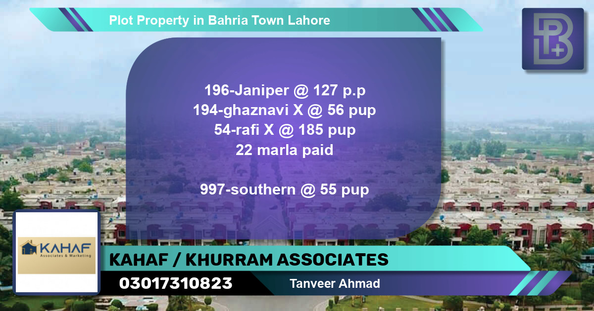 Residential Plot for Sale in Bahria Town, Lahore - (BP-63266)