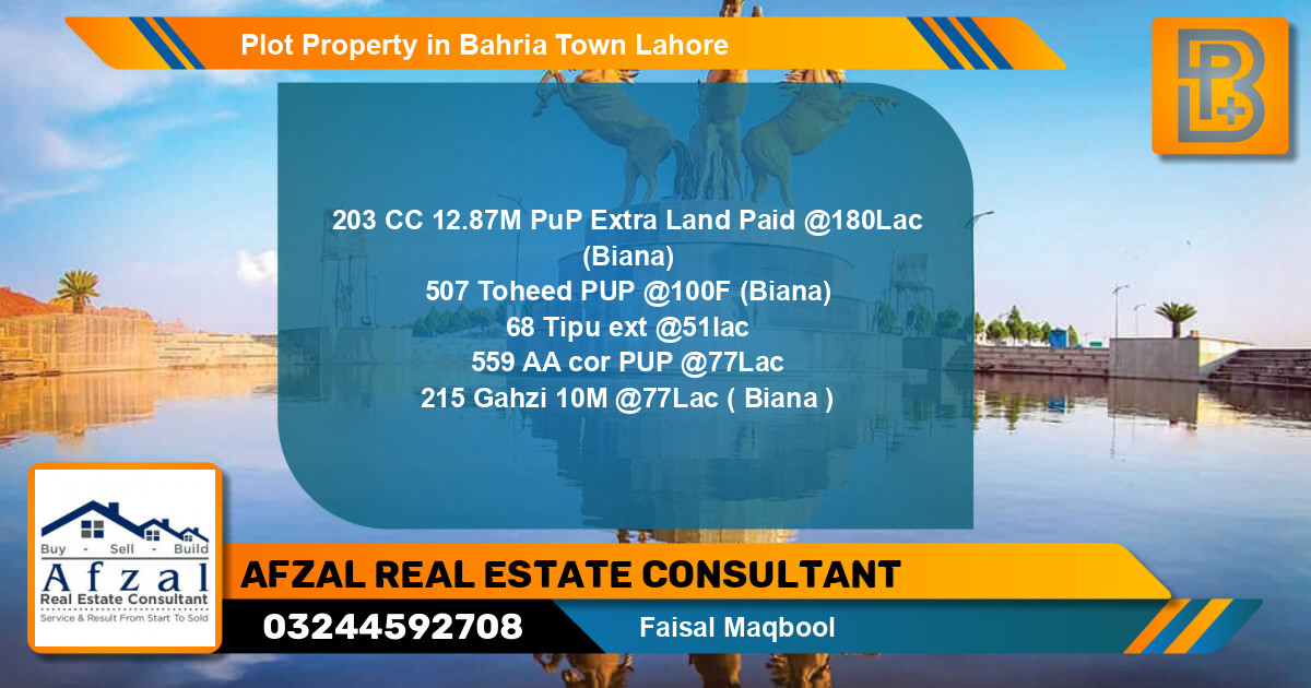 Residential Plot for Sale in Bahria Town, Lahore - (BP-63278)