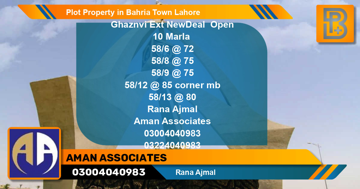 Residential Plot for Sale in Bahria Town, Lahore - (BP-63291)