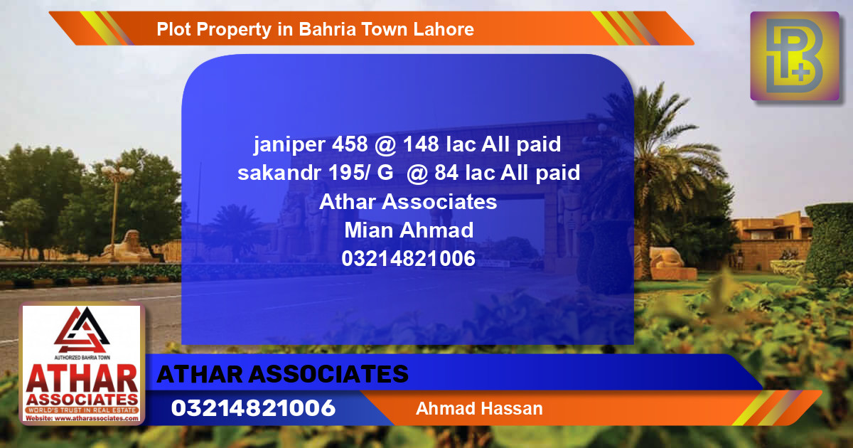 Residential Plot for Sale in Bahria Town, Lahore - (BP-63331)