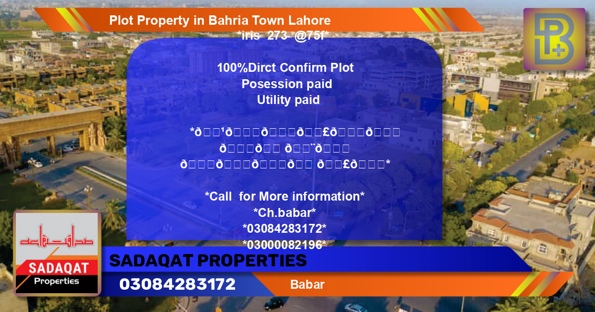 Residential Plot for Sale in Bahria Town, Lahore - (BP-63339)