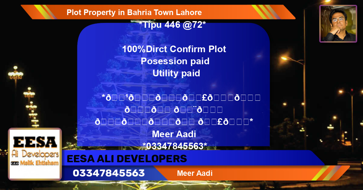 Residential Plot for Sale in Bahria Town, Lahore - (BP-63357)