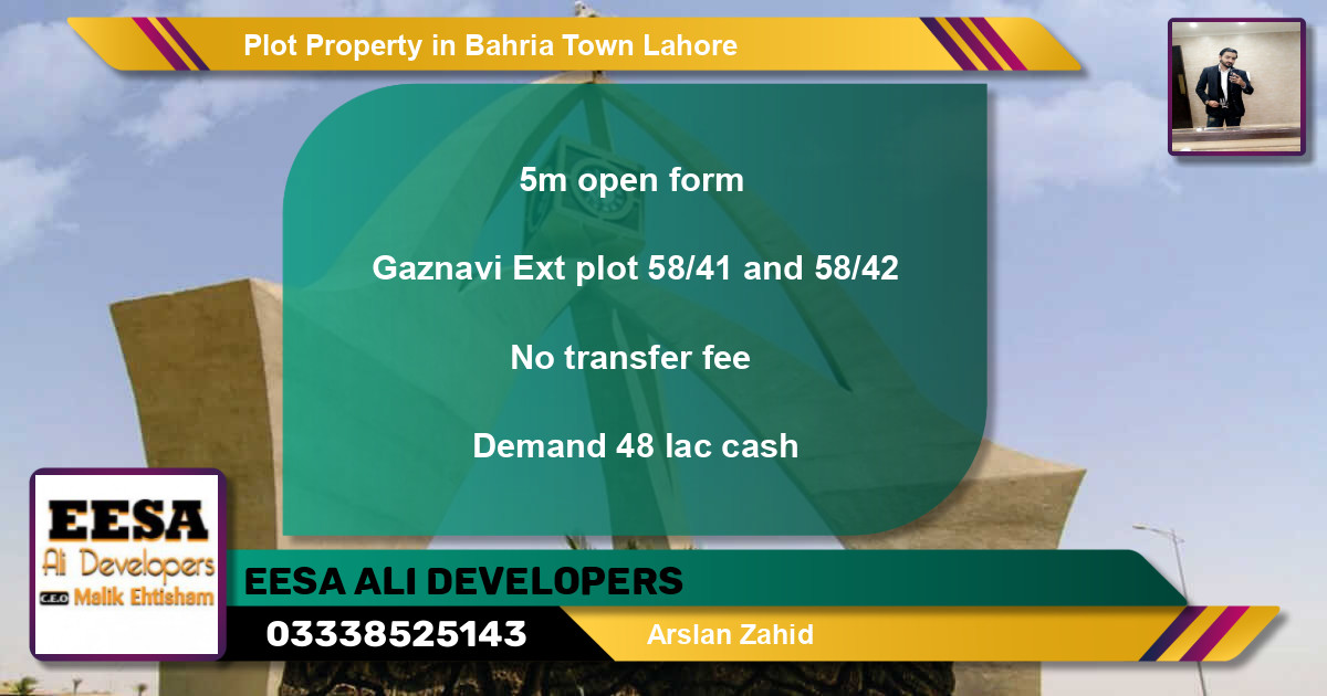 Residential Plot for Sale in Bahria Town, Lahore - (BP-63362)