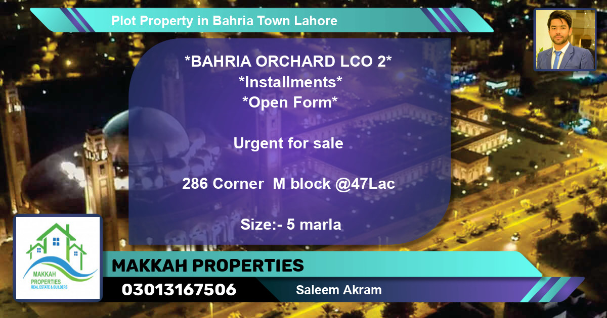 Residential Plot for Sale in Bahria Town, Lahore - (BP-63389)