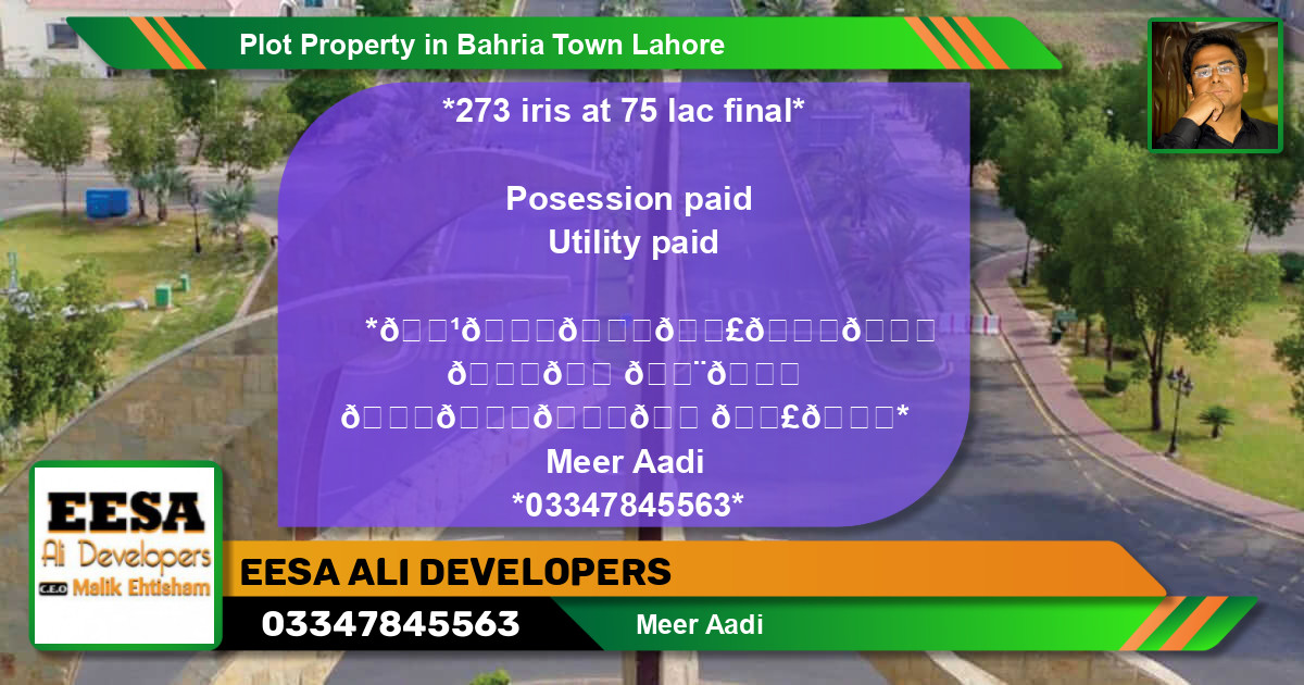 Residential Plot for Sale in Bahria Town, Lahore - (BP-63418)