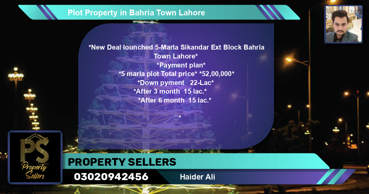 Residential Plot for Sale in Bahria Town, Lahore - (BP-63457)