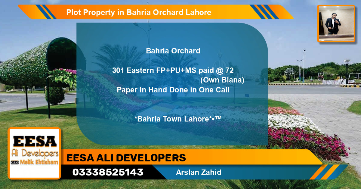 Residential Plot for Sale in Bahria Orchard, Lahore - (BP-63464)