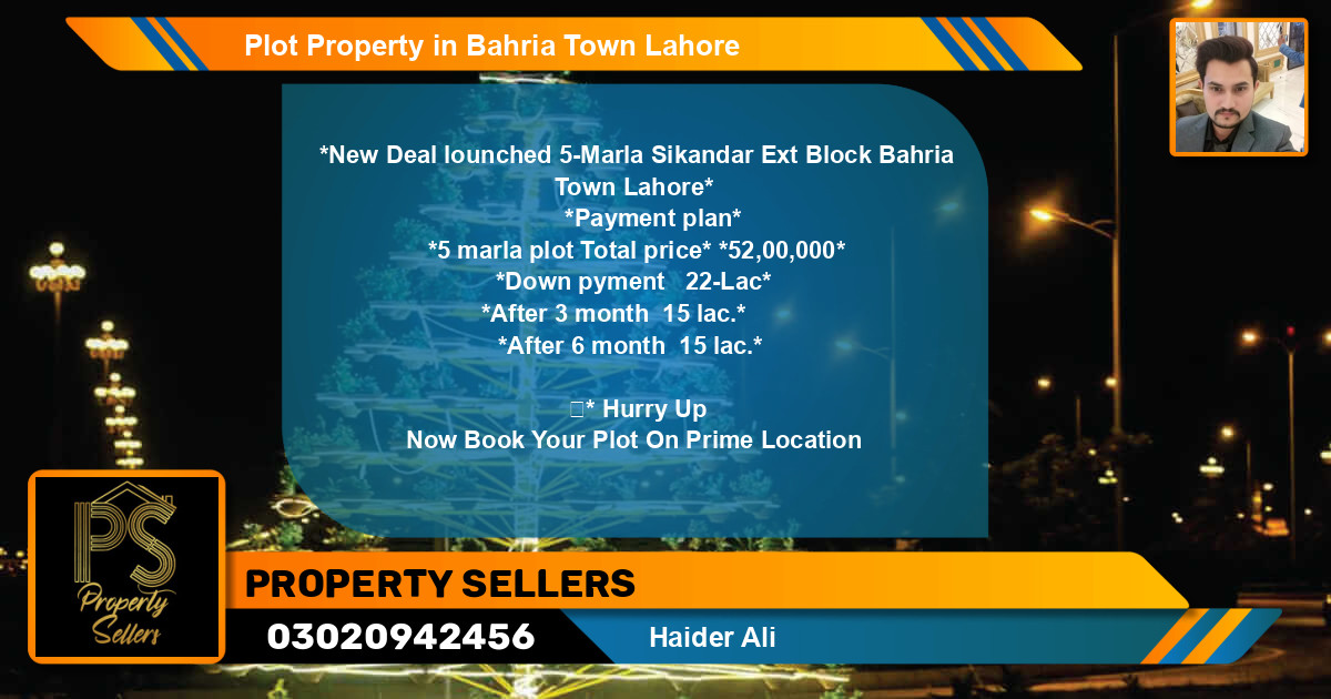 Residential Plot for Sale in Bahria Town, Lahore - (BP-63476)