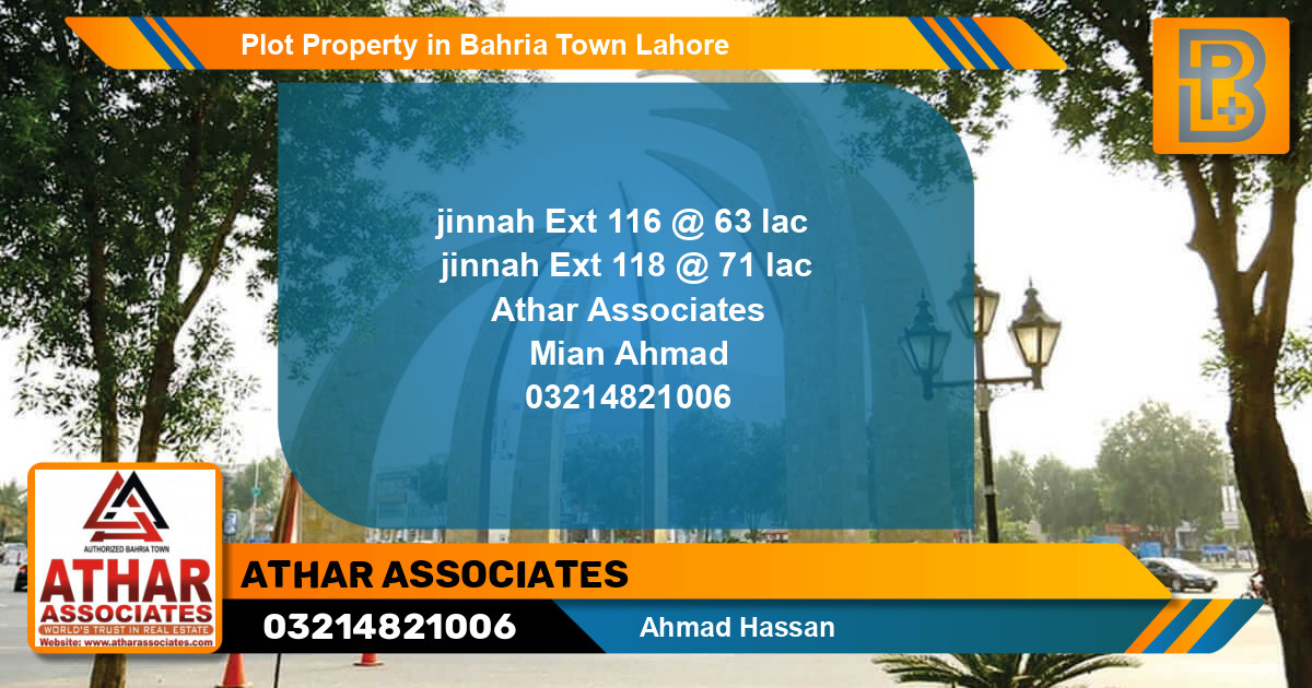 Residential Plot for Sale in Bahria Town, Lahore - (BP-63477)