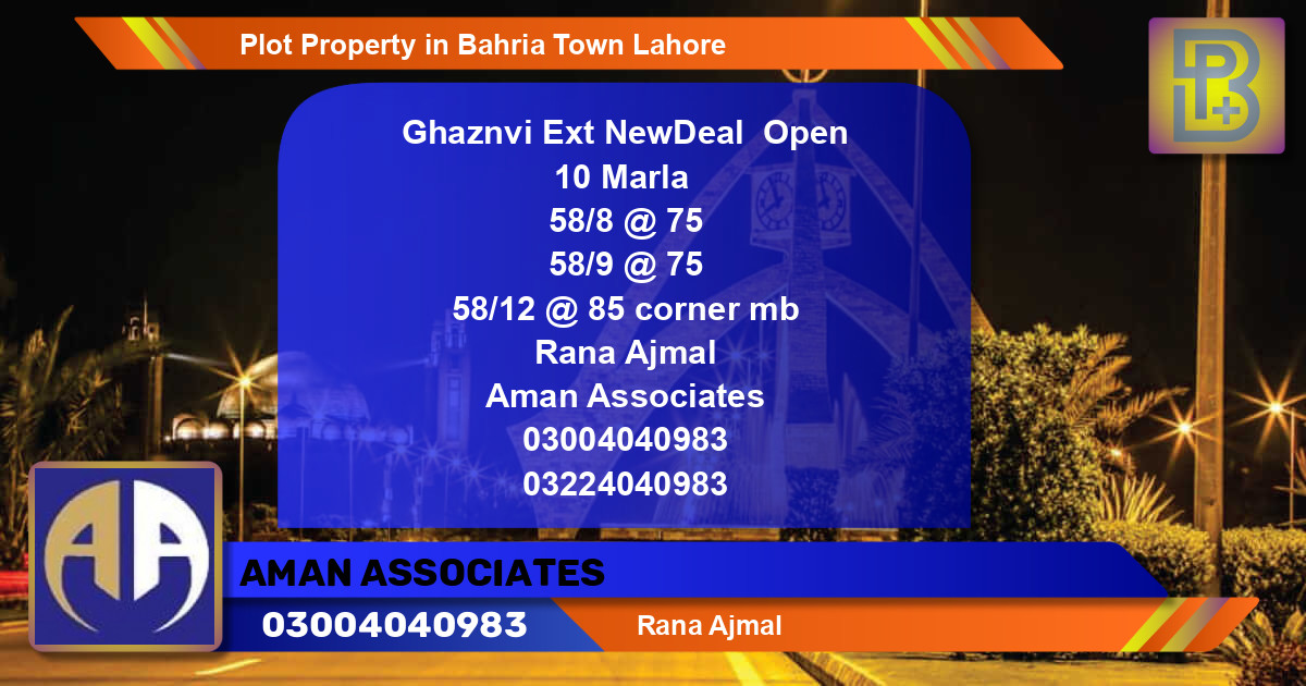 Residential Plot for Sale in Bahria Town, Lahore - (BP-63494)