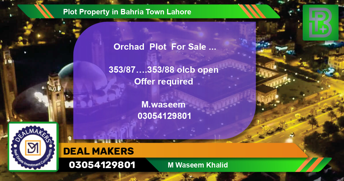 Residential Plot for Sale in Bahria Town, Lahore - (BP-63514)