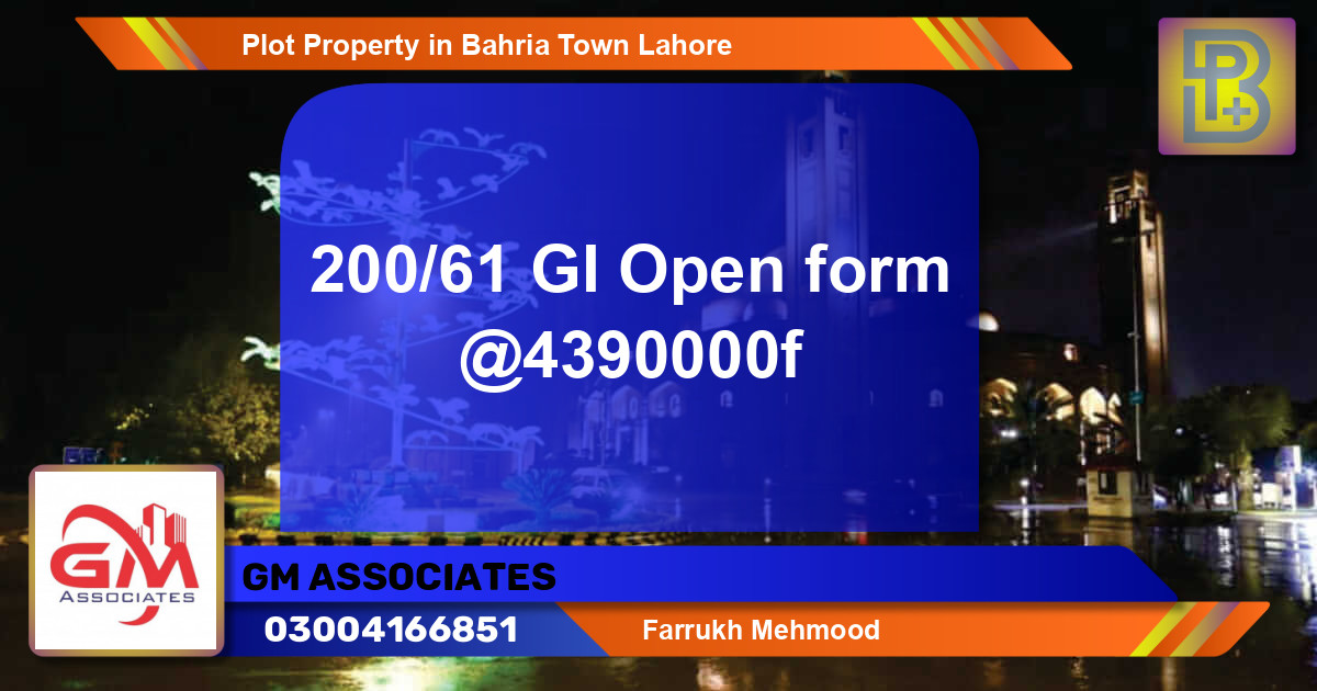 Residential Plot for Sale in Bahria Town, Lahore - (BP-63520)