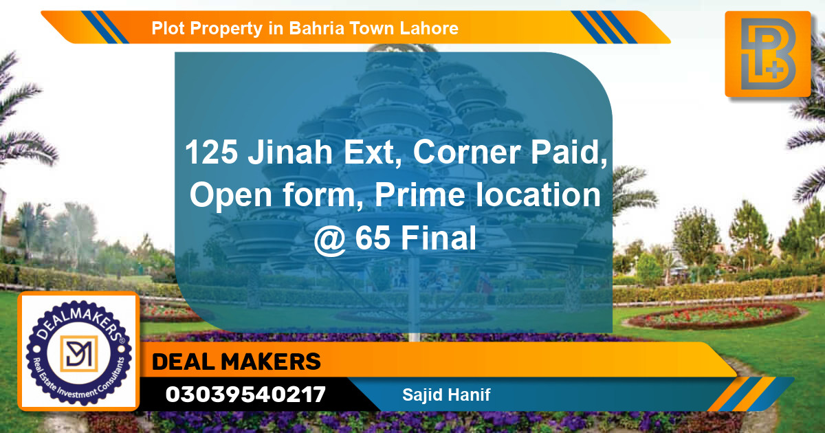 Residential Plot for Sale in Bahria Town, Lahore - (BP-63541)