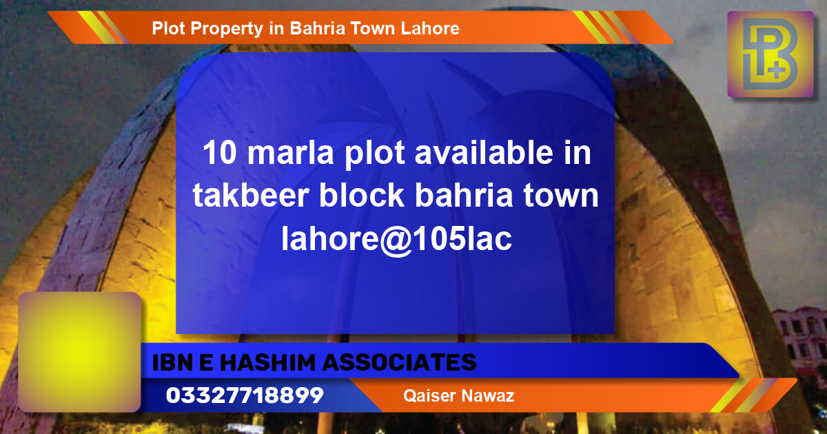 Residential Plot for Sale in Bahria Town, Lahore - (BP-63548)