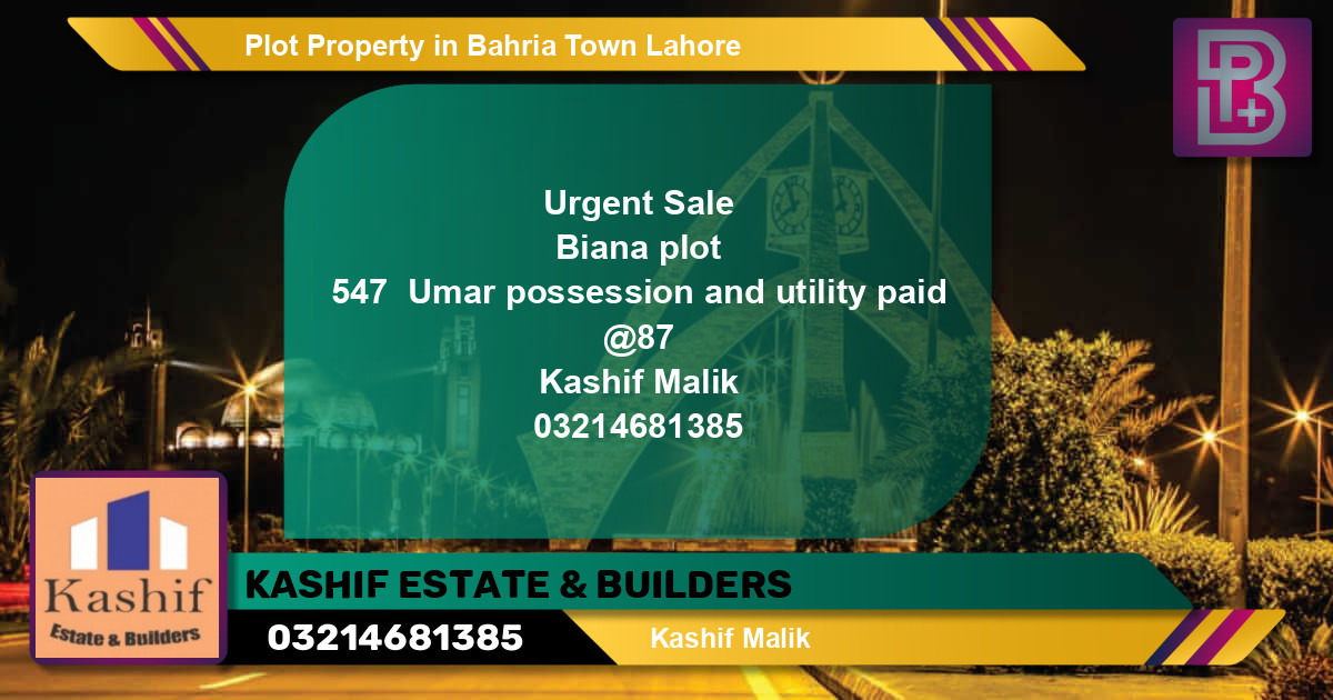 Residential Plot for Sale in Bahria Town, Lahore - (BP-63563)