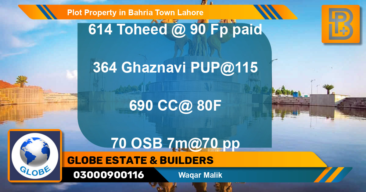 Residential Plot for Sale in Bahria Town, Lahore - (BP-63612)